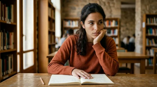 Estudiante concentrado aplicando técnicas científicas de memorización y aprendizaje efectivo