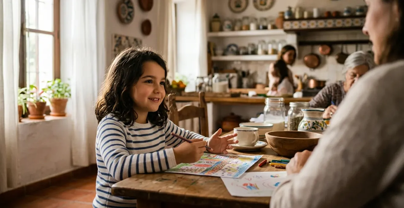 Niño tímido participando en actividad de grupo mientras desarrolla habilidades de liderazgo de forma natural