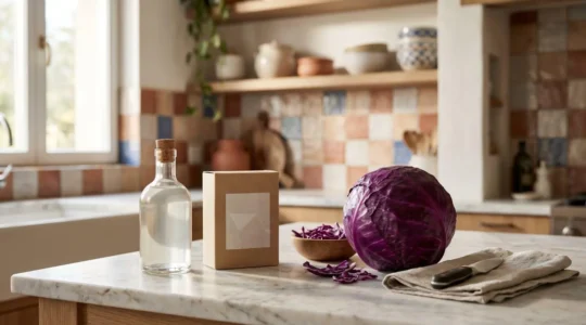 Experimento de química espectacular con ingredientes de supermercado sobre mesa de cocina española