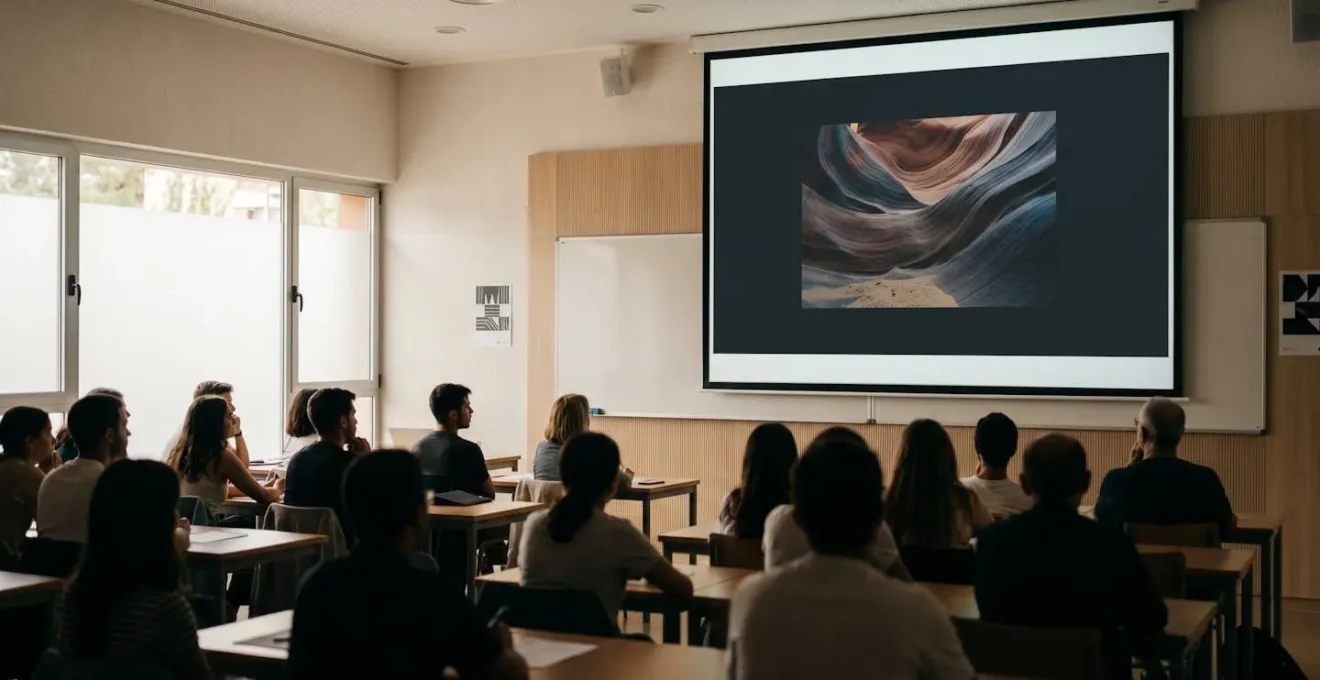 Ejemplo de diapositiva minimalista con imagen potente y mínimo texto para captar atención